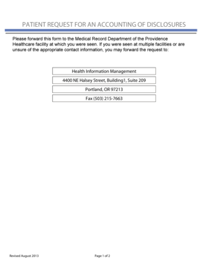 Patient Request for Accounting of Disclosures