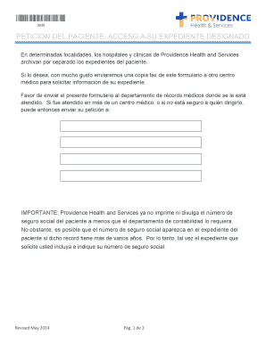 PETICION DEL PACIENTE: ACCESO A SU EXPEDIENTE DESIGNADO
