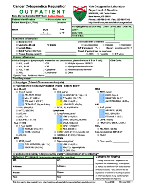 Cancer Cytogenetics Requisition Form