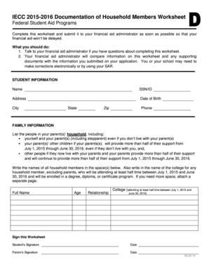 IECC 2015-2016 Household Members Worksheet