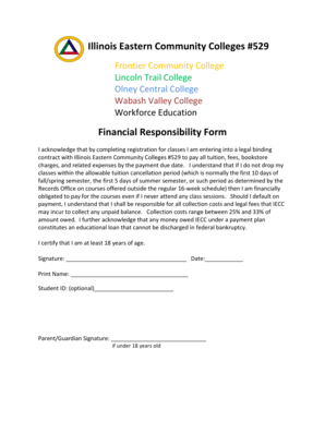 Illinois Eastern Community Colleges Financial Responsibility Form