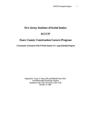 New Jersey Institute of Social Justice ECCCP Essex County - njisj