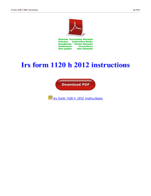 IRS Form 1120-H 2012 Instructions