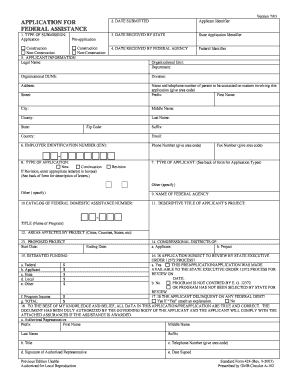 Standard Form 424 Federal Assistance Application