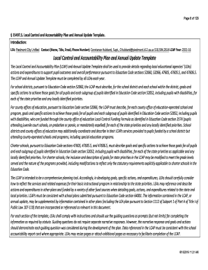 Local Control and Accountability Plan Template