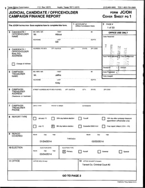 Texas Judicial Candidate Officeholder Form JC/OH
