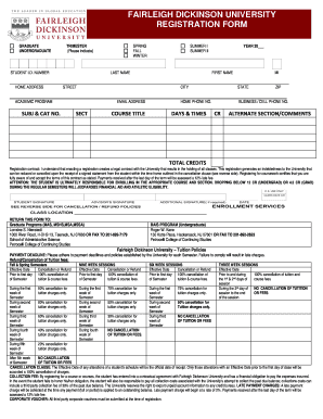 Fairleigh Dickinson University Graduate Registration Form