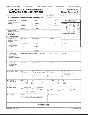 Texas Campaign Finance Report