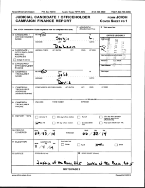 Texas Judicial Candidate Officeholder Form JC/OH