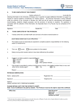 Student Medical Certificate