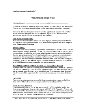 Yale Dermatology New Patient Registration Form