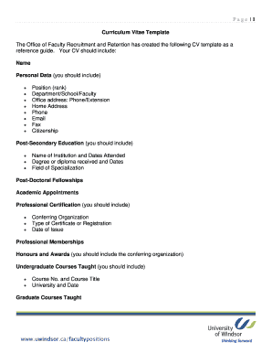 Curriculum Vitae Template