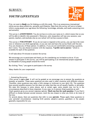 Youth Lifestyles Survey