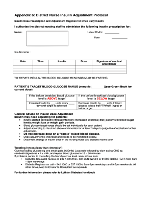 District Nurse Insulin Adjustment Protocol