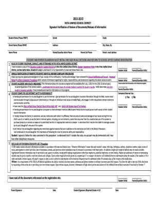 Vista Unified School District Student Registration Form