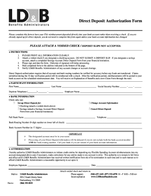 Direct Deposit Authorization Form