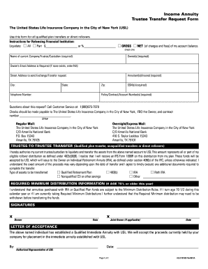 Income Annuity Trustee Transfer Request Form