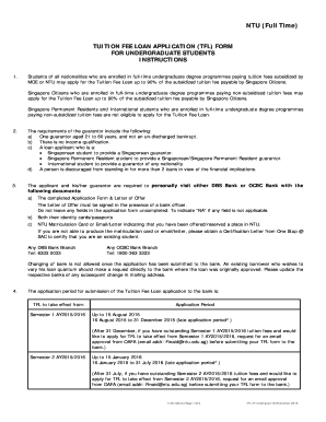 NTU Tuition Fee Loan Application Form