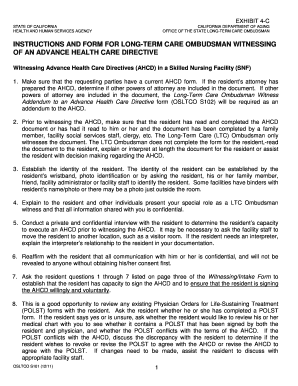 California Advance Health Care Directive Witnessing Form