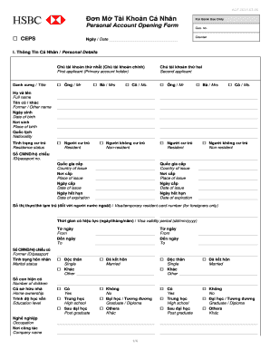Vietnamese Personal Account Opening Form