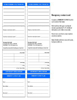 Emergency Contact Card