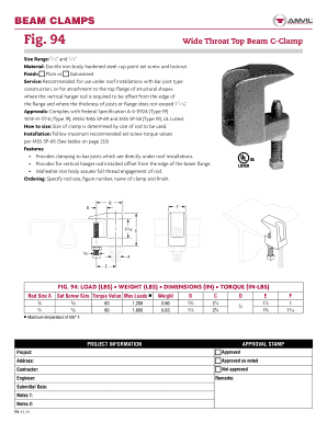 Wide Throat Top Beam C-Clamp Specification