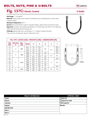 Plastic Coated U-Bolts Order Form