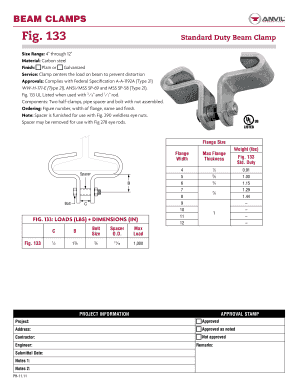Standard Duty Beam Clamp Specification