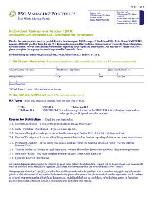 IRA Withdrawal Authorization Form