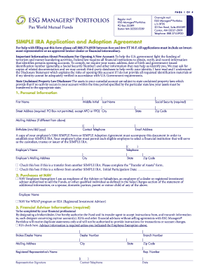 SIMPLE IRA Application and Adoption Agreement