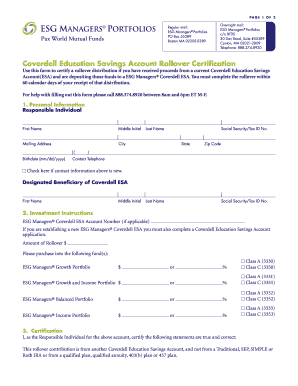 Coverdell ESA Rollover Certification