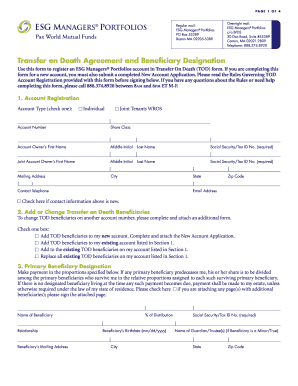Transfer on Death Agreement and Beneficiary Designation