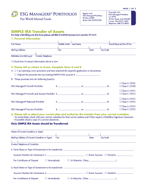 SIMPLE IRA Transfer of Assets Form