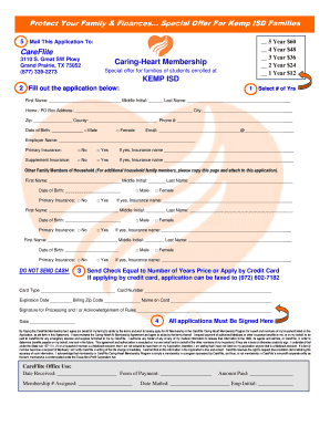 CareFlite Caring-Heart Membership Application