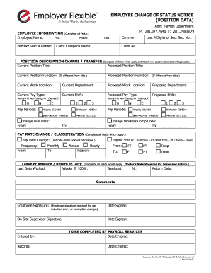 Employee Change of Status Notice