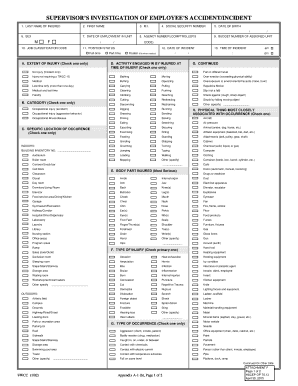 Supervisor’s Employee Accident/Incident Report