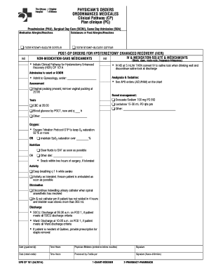 Post-Op Orders for Hysterectomy Enhanced Recovery