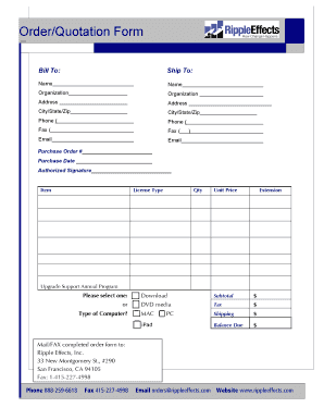 Order/Quotation Form