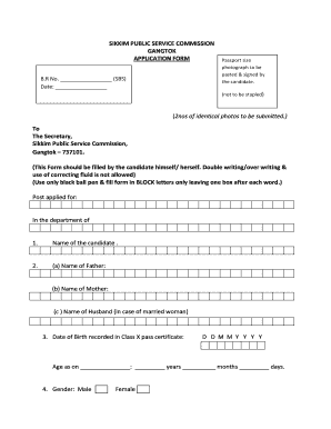 Sikkim Public Service Commission Application Form