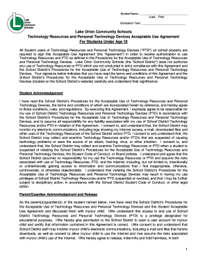 Lake Orion Community Schools Technology Acceptable Use Agreement