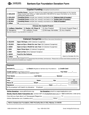 Sankara Eye Foundation Donation Form