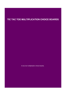 Tic tac toe multiplication choice boards - openballotvoting