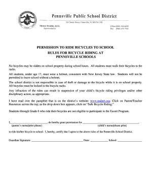 Permission to Ride Bicycles to School