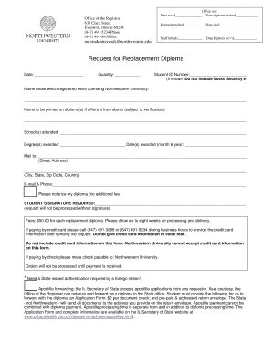Request for Replacement Diploma