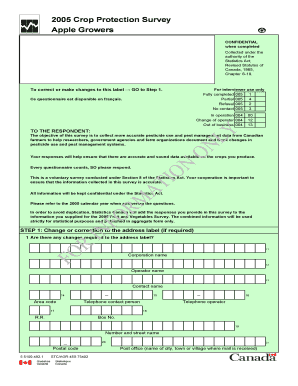 2005 Crop Protection Survey Apple Growers