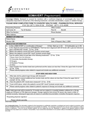 Somavert Coverage Criteria Form