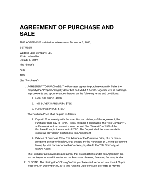 Purchase and Sale Agreement