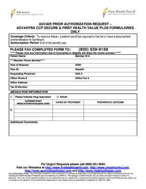 Advair Prior Authorization Request Form