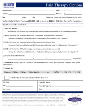 Pain Therapy Options Form