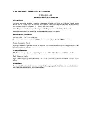 Certificate of Deposit